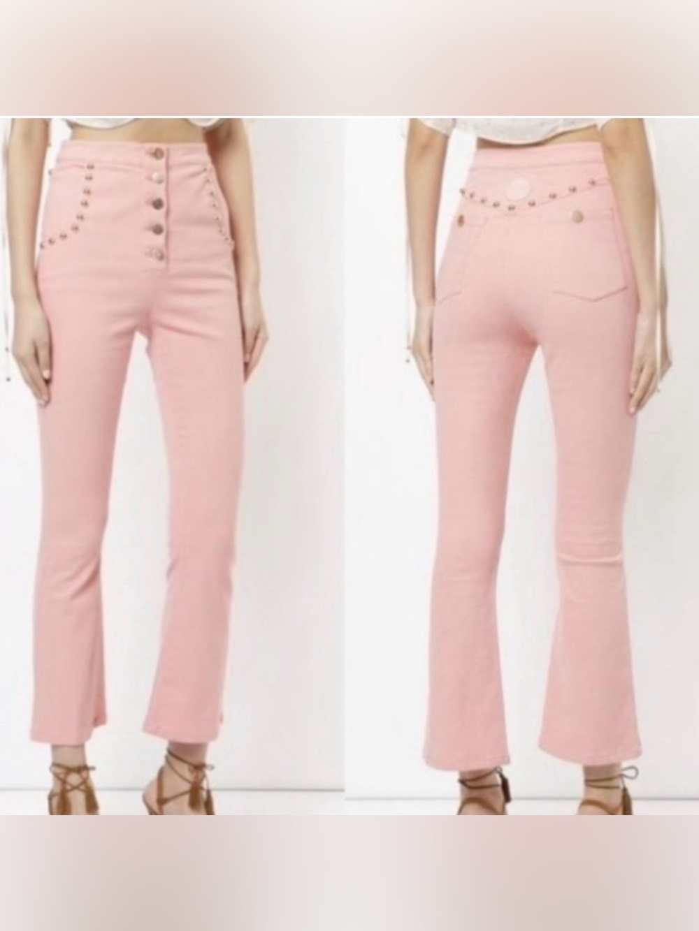 Alice McCall "There You Go" flare pants high-waisted button details size 6